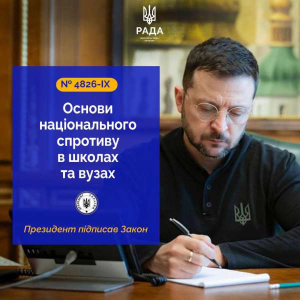 Підготовка громадян України до національного спротиву: Президент підписав Закон