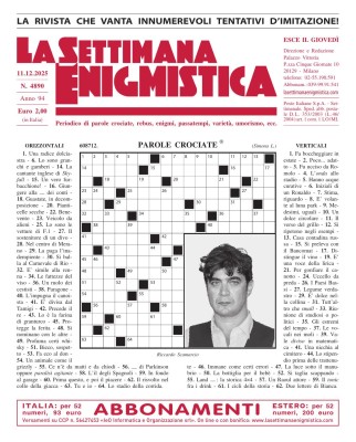 La Settimana Enigmistica N.4890 - 11 Dicembre 2025
