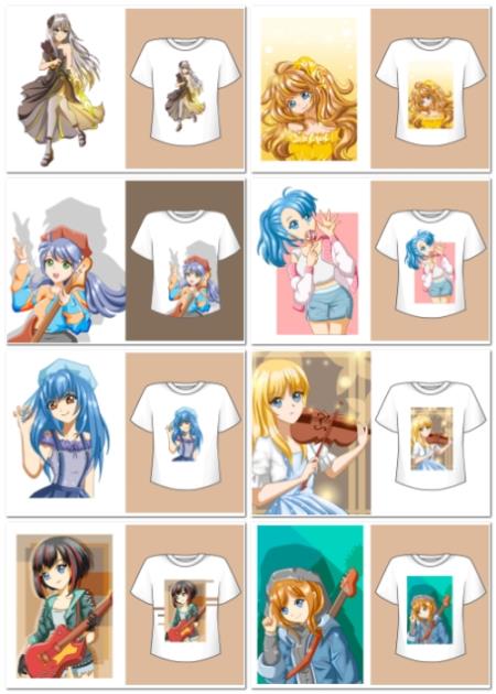 Vector mockup t-shirt beautiful girl