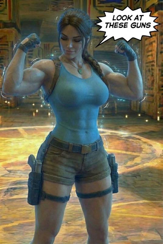 3dMuscleComics - Lara Breaks the 4th Wall 3D Porn Comic