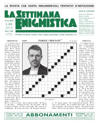 La Settimana Enigmistica N.4892 - 25 Dicembre 2025