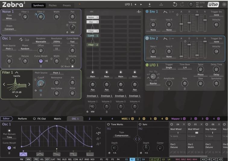 Heckmann Audio - u-he - Zebra3 v3.0.0.21799 VSTi3, AAX,CLAP x64 [V.R] - синтезатор 