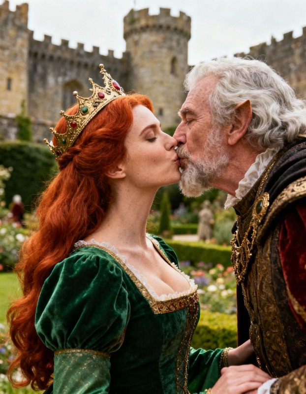 Princess Leah - Princess Fiona — A Forbidden Royal Kiss AI Porn