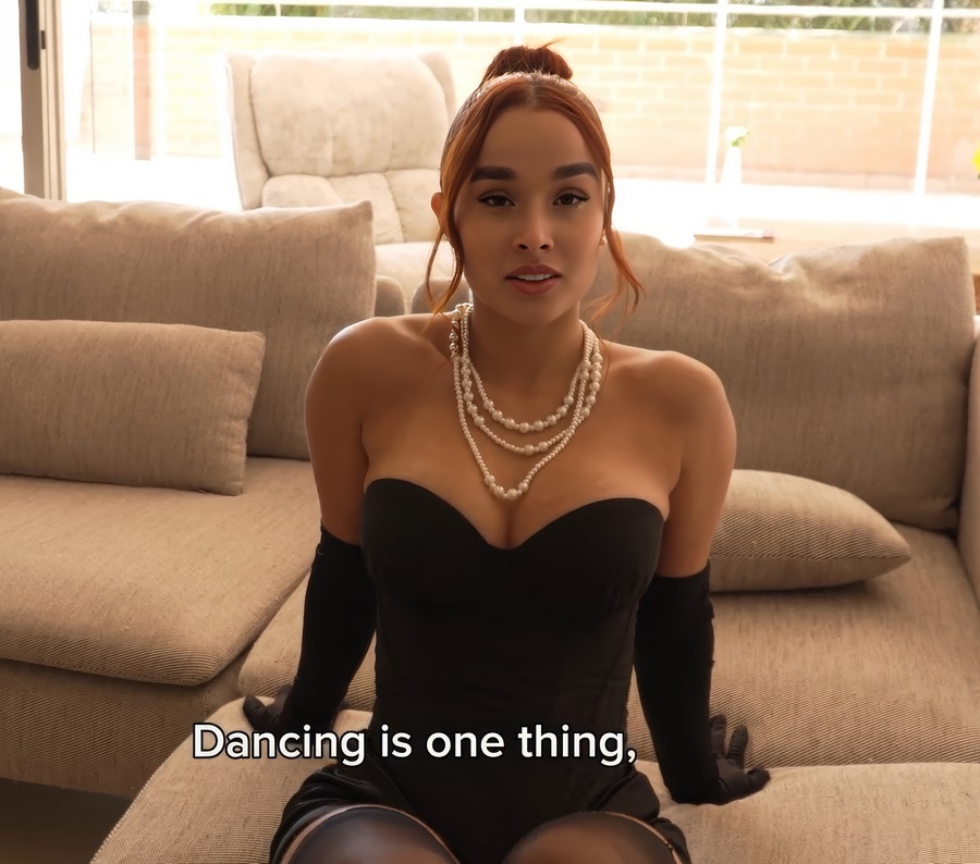 Abella Olsen Sex with a Charming Girl After the Ball in Evening Dress and Silk Gloves