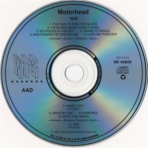 Motorhead - 1916 (1991) (Lossless + mp3)