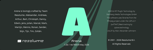 Resolume Arena 7.26.1 rev 7833