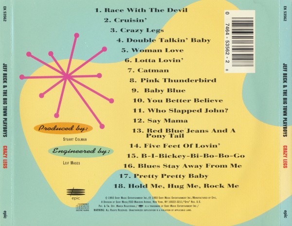 Jeff Beck & The Big Town Playboys - Crazy Legs (1993) (Lossless + mp3)