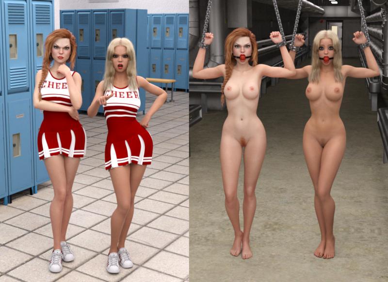 Cheerleaders Stripped And Bound by GetYourClothesOff 3D Porn Comic
