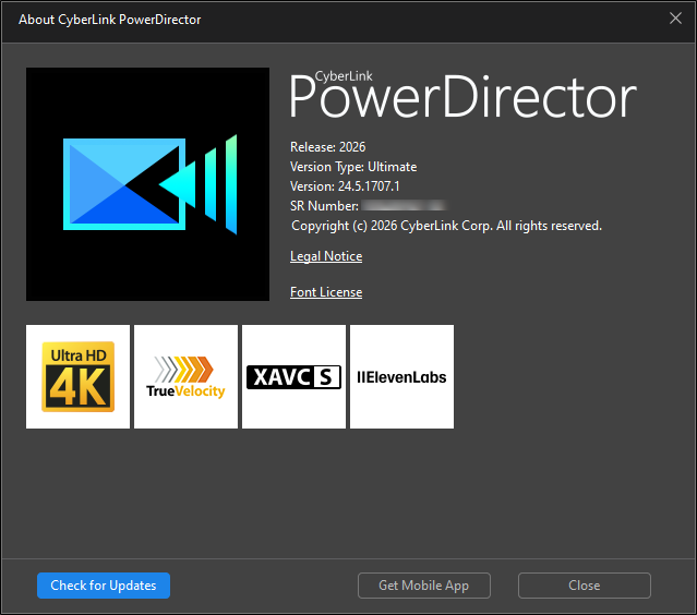 CyberLink PowerDirector Ultimate 2026 v24.5.1707.1