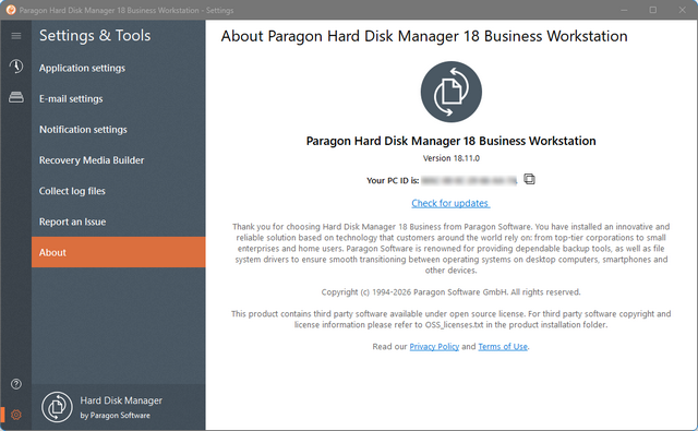 Paragon Hard Disk Manager 18