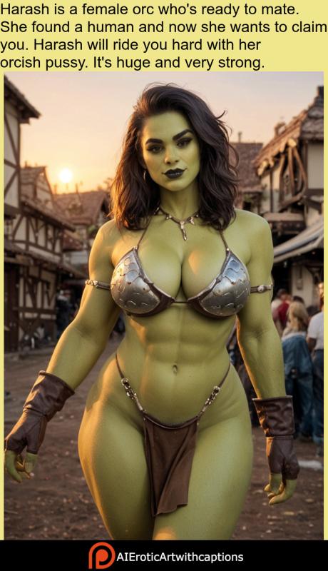 AIEroticWithCaptions - Female Orcs are Tough but Tight Volume 25 AI Porn