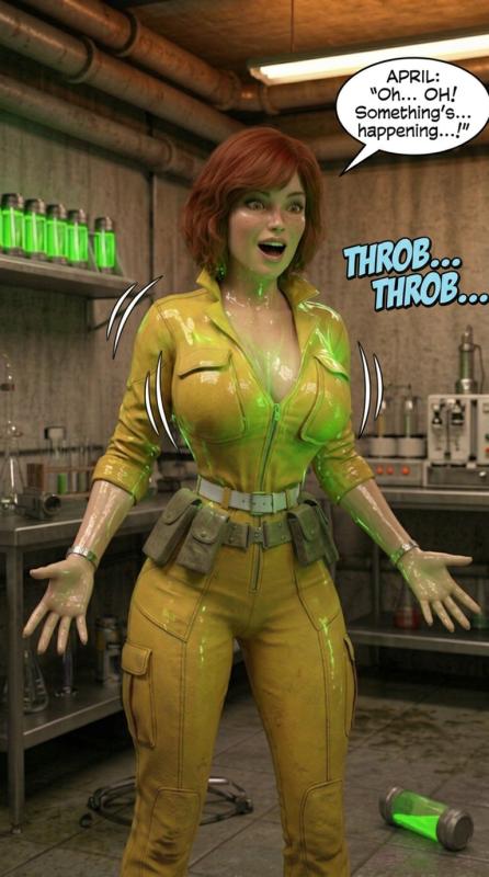 3dMuscleComics - April O'Neil 3D Porn Comic