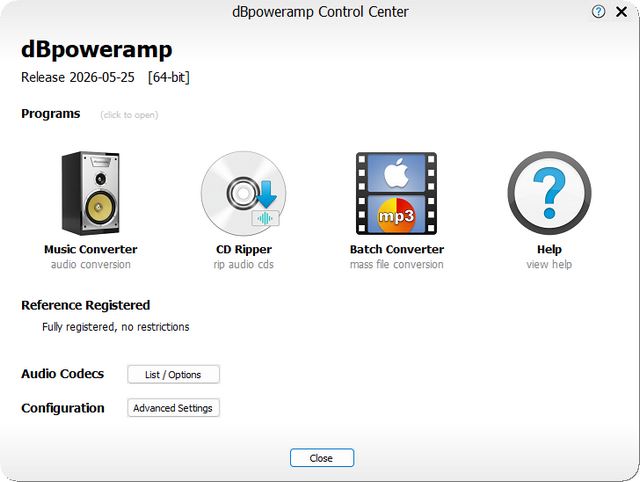 dBpoweramp Music Converter 2026.05.25 Reference
