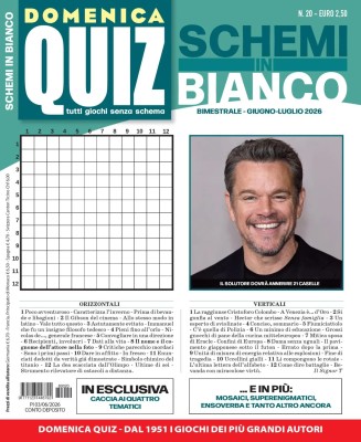 Domenica Quiz Schemi in Bianco N.20 - Giugno-Luglio 2026
