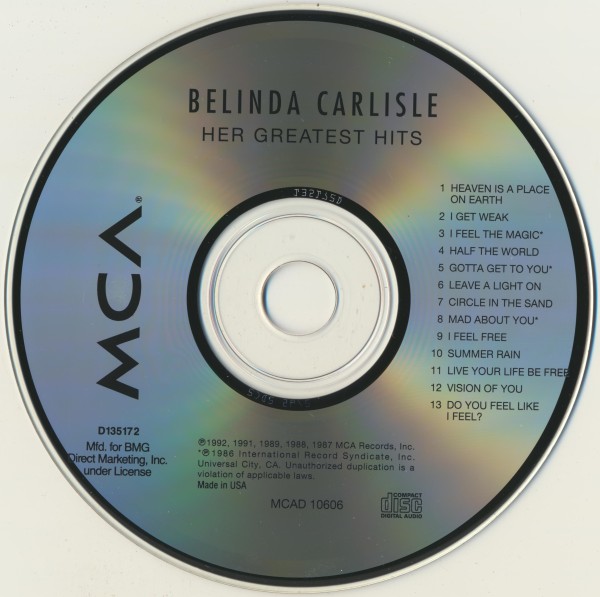 Belinda Carlisle - Her Greatest Hits (1992) (Lossless + mp3)