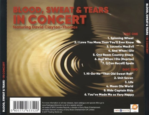 Blood, Sweat And Tears Featuring David Clayton-Thomas - In Concert (1976) (2017) 2CD Lossless