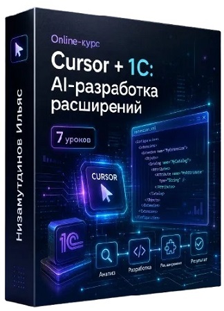 постер к Ильяс Низамутдинов - Cursor + 1C: AI-разработка расширений (2026) Видеокурс