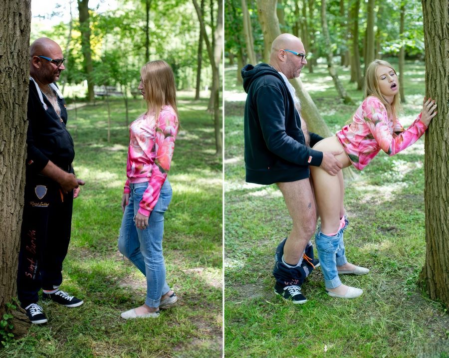 Sabrina Blanc - Old Pervert Exhibitionist Fucks Young Girl in Public Park [FullHD 1080p] - Amateurporn