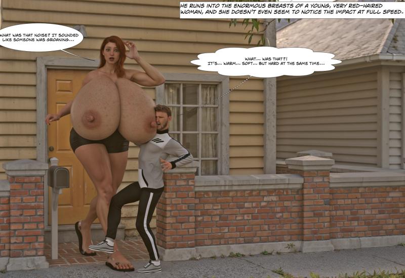 Bump into a busty woman 3D Porn Comic