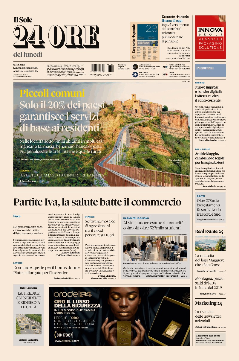 Il Sole 24 ORE - 15 giugno 2026