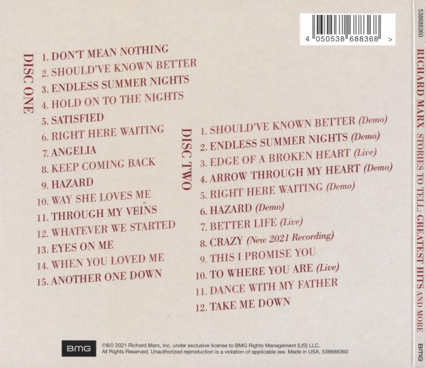 Richard Marx - Stories To Tell: Greatest Hits And More (2CD 2021) (Lossless + mp3)