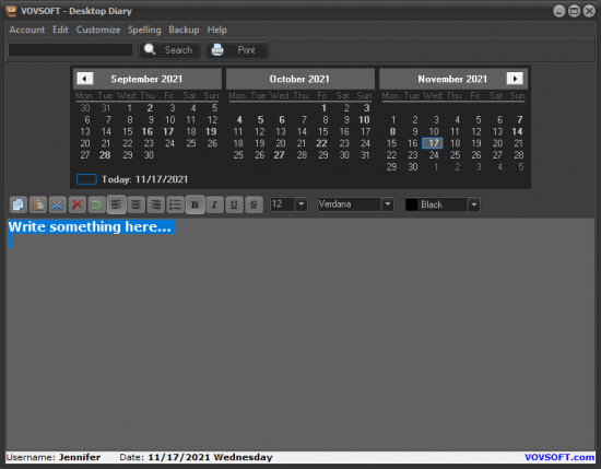 VovSoft Desktop Diary 3.2