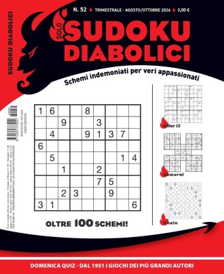 Solo Sudoku Diabolici N.52 - Agosto-Ottobre 2026